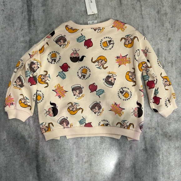 Zara Girls Sweet Vitamin Apple Lemonade Sweatshirt Size 2-3Y - Picture 3 of 6